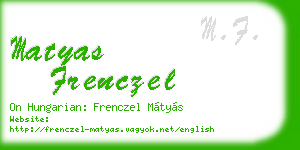 matyas frenczel business card