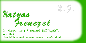 matyas frenczel business card